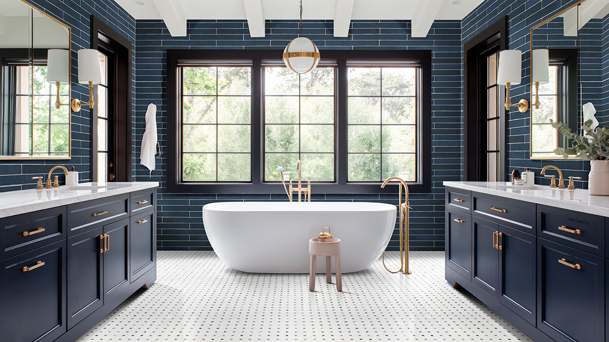 flamenco hale navy 2x18 glossy bathroom 0726