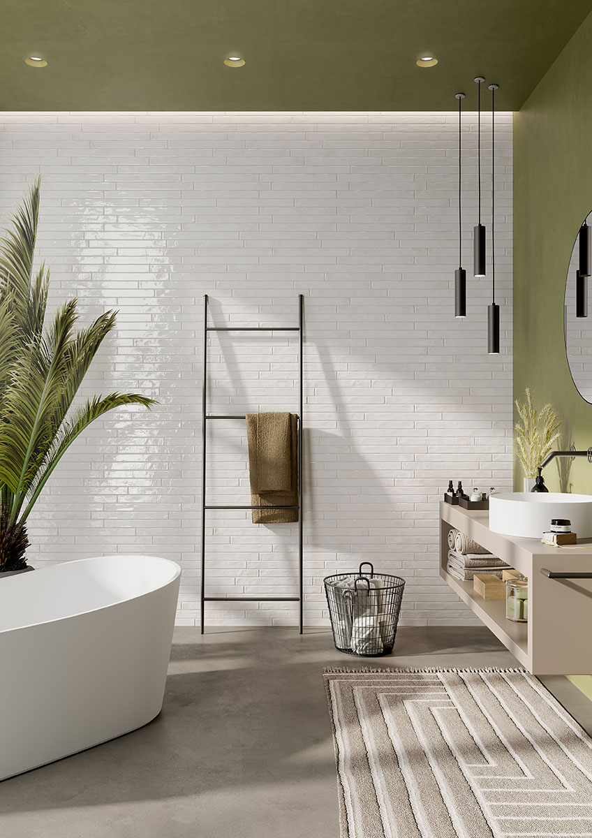 flamenco princess white brick 2x18 gloss bathroom 0695