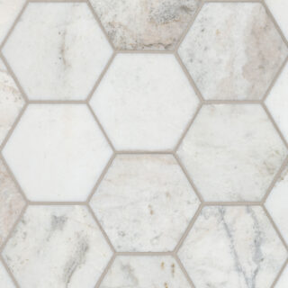 Arabescato Venato White 5 Hexagon Honed Tile