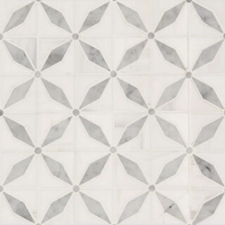 Bianco Starlite Marble Geometric Tile