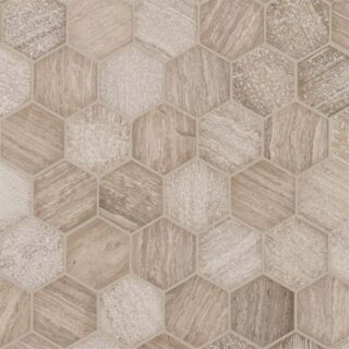 Honey Comb Multi Finish 2” Mosaic Tile