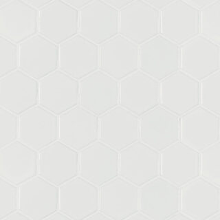 White Matte 2” Hexagon Mosaic Tile